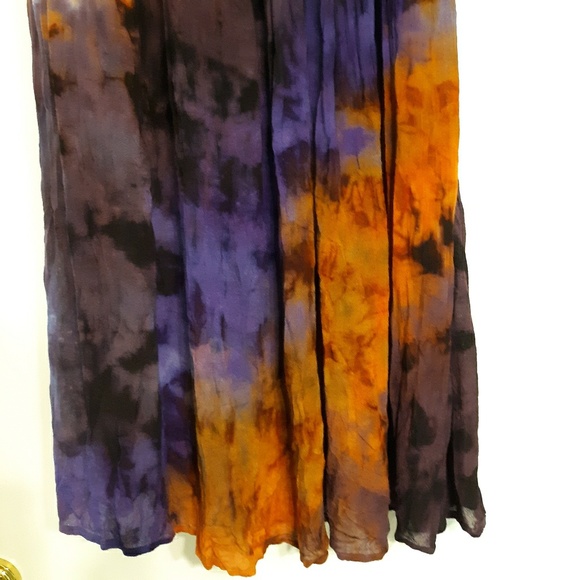 TIE DYE HIPPIE BOHO PEASANT FESTIVAL SKIRT - Picture 3 of 3